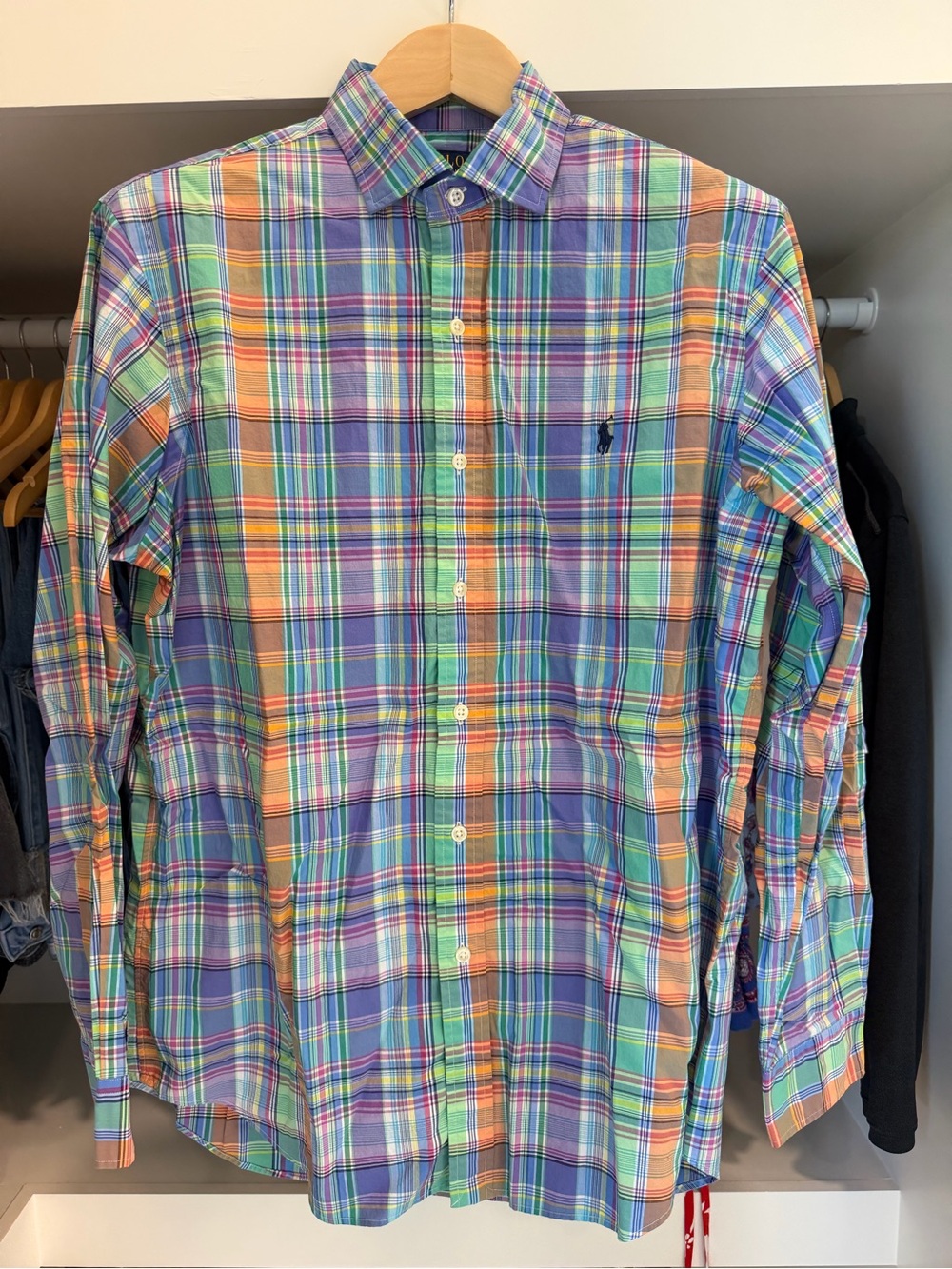 Ralph Lauren Multicolor Plaid Button-Down Shirt in Blue, Green & Orange